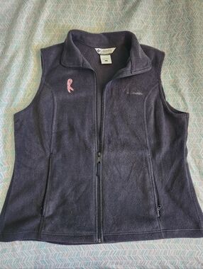 Columbia Fleece Vest with Pink Ribbon Patch